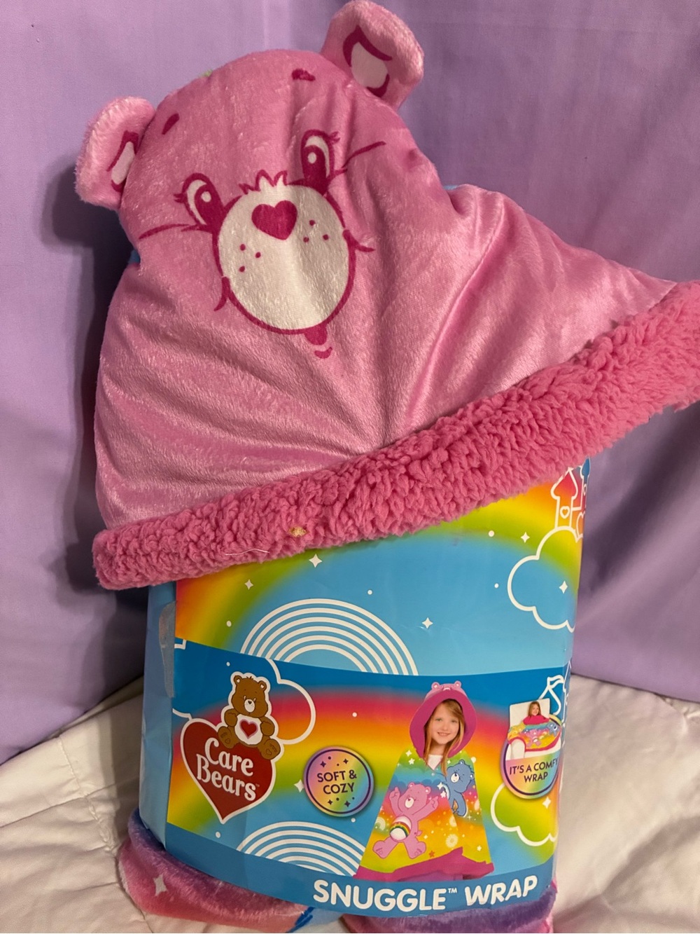 Care Bears Pink Plush Hooded Snuggle Wrap